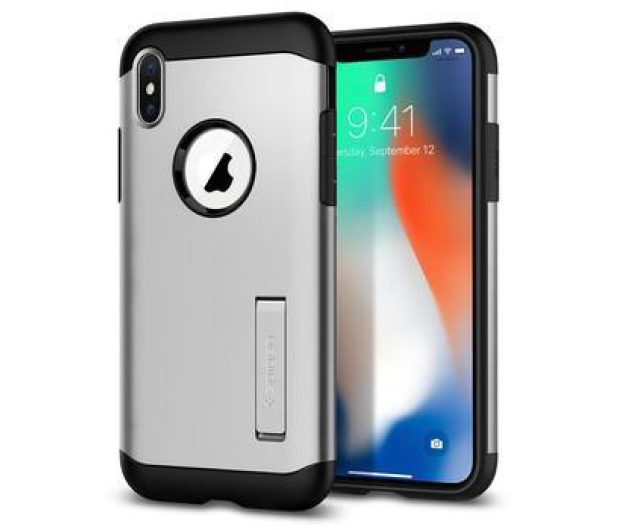 Etui Slim Armor do iPhone X srebrne - 1382014 - zdjęcie